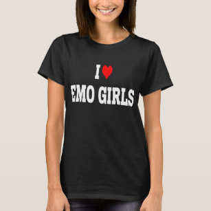  I Heart Emo Girls Funny Quote Red Heart Emo Girl Style T-Shirt  : Clothing, Shoes & Jewelry