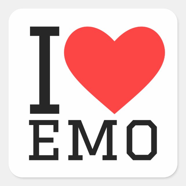 I love emo  square sticker (Front)