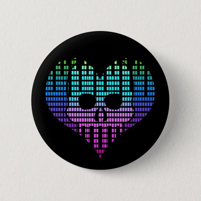 I love Emo Techno Pinback Button (Front)