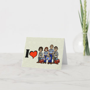 I Love EMS Workers Greeting Card