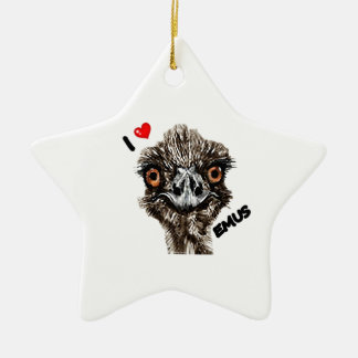 I LOVE EMUS CERAMIC ORNAMENT