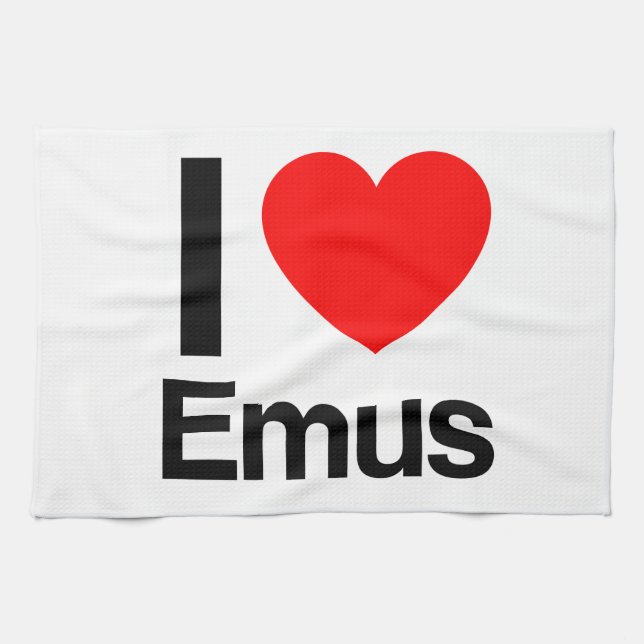i love emus kitchen towel (Horizontal)