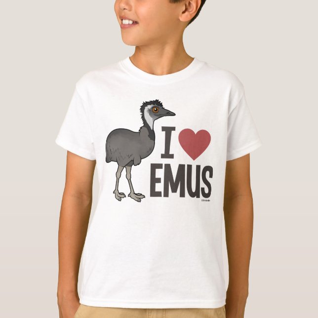 I Love Emus T-Shirt (Front)