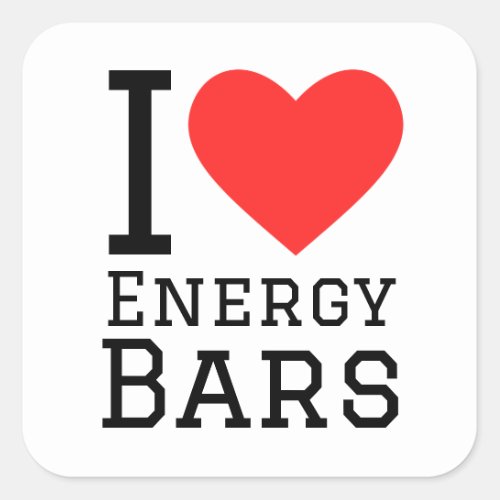 I love energy bars square sticker