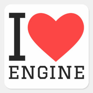 I love engine square sticker