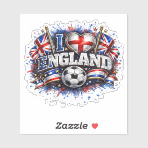 I LOVE England 2026 Soccer Fan Sticker
