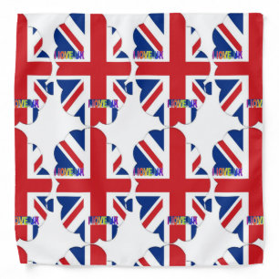 I Love England Art Print Bandana