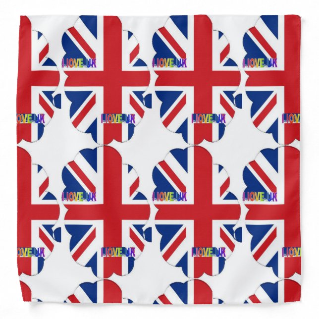 I Love England Art Print Bandana (Front)