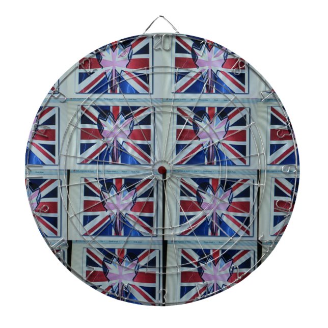I Love England Art Print Dartboard With Darts (Front)