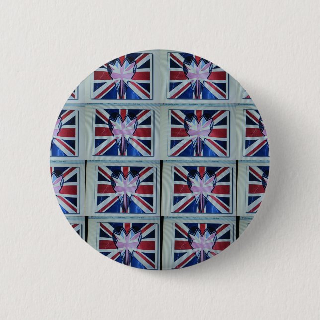 I Love England Art Print Pinback Button (Front)
