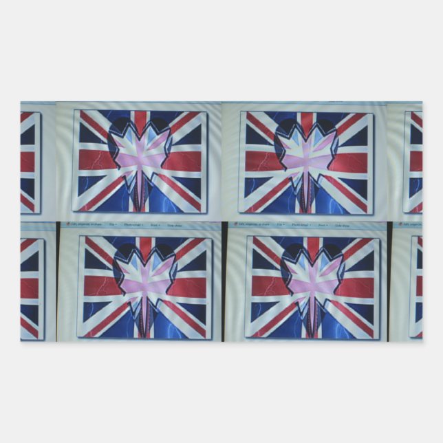 I Love England Art Print Rectangular Sticker (Front)