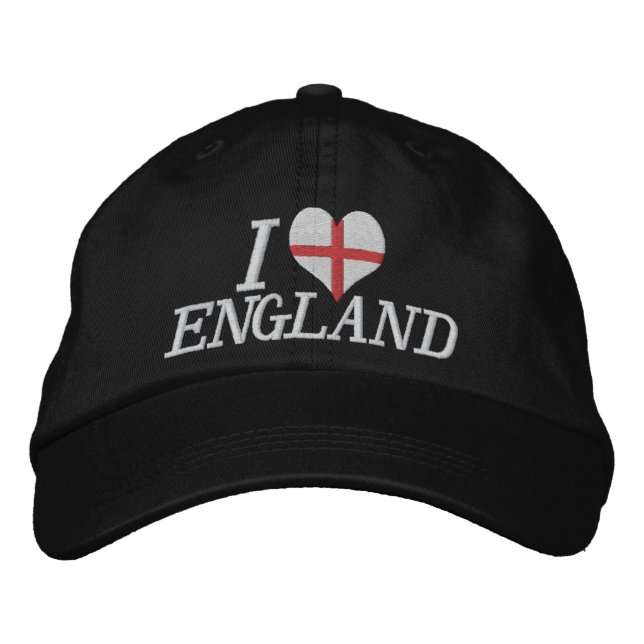 I Love England Embroidered Baseball Hat (Front)