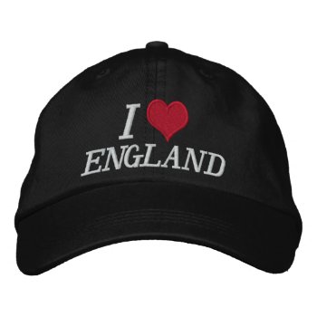 I Love England Embroidered Baseball Hat by Ricaso_Graphics at Zazzle