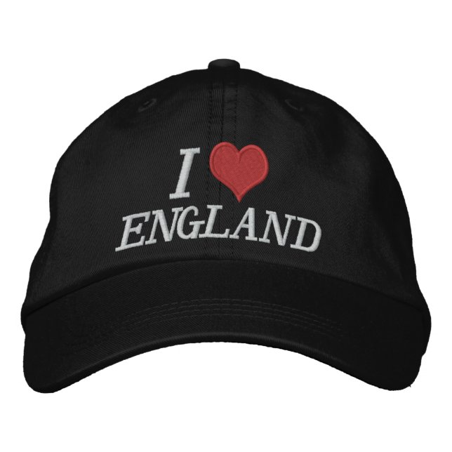 I Love England Embroidered Baseball Hat (Front)