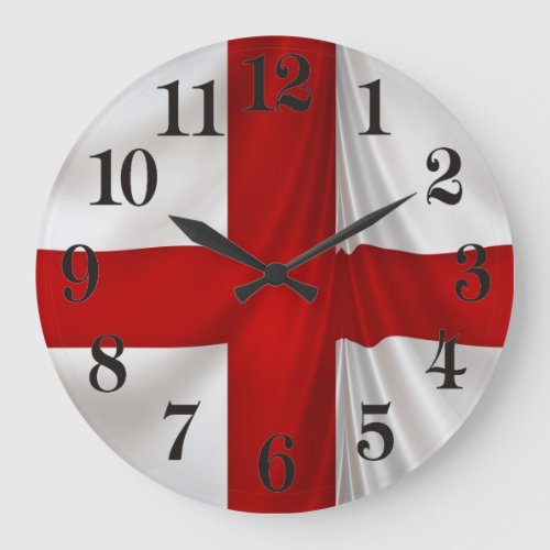 I Love England Flag of St George Patriotic Large Clock