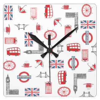 Typical English Gifts On Zazzle I Love England Square Clock With Typical English