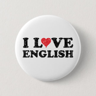I Love English Pinback Button