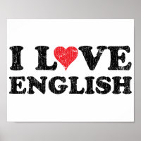 I Love English Poster