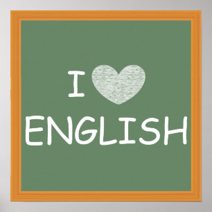 I Love English Poster