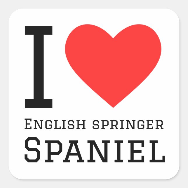 I love English springer spaniel  Square Sticker (Front)