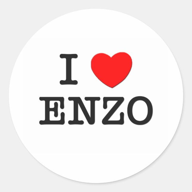 I Love Enzo Classic Round Sticker (Front)