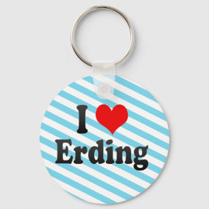 I Love Erding, Germany. Ich Liebe Erding, Germany Keychain