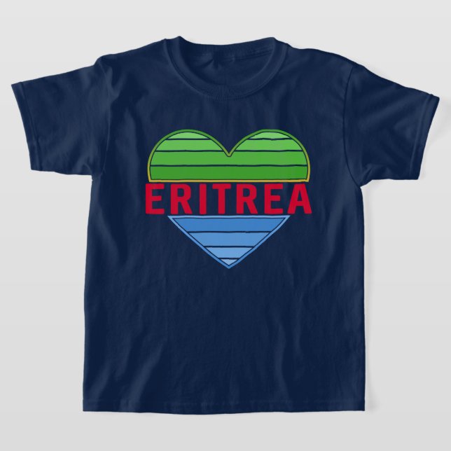 I Love Eritrea, Eritrean Heart T-Shirt (Laydown)