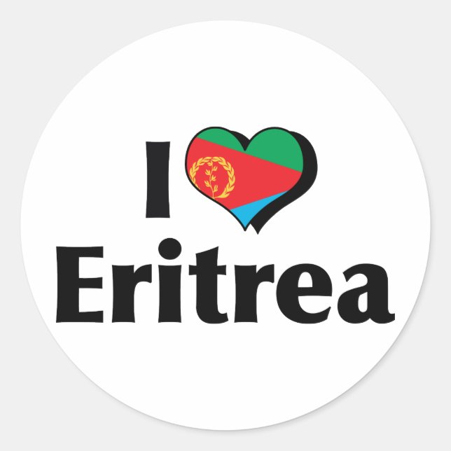 I Love Eritrea Flag Classic Round Sticker (Front)