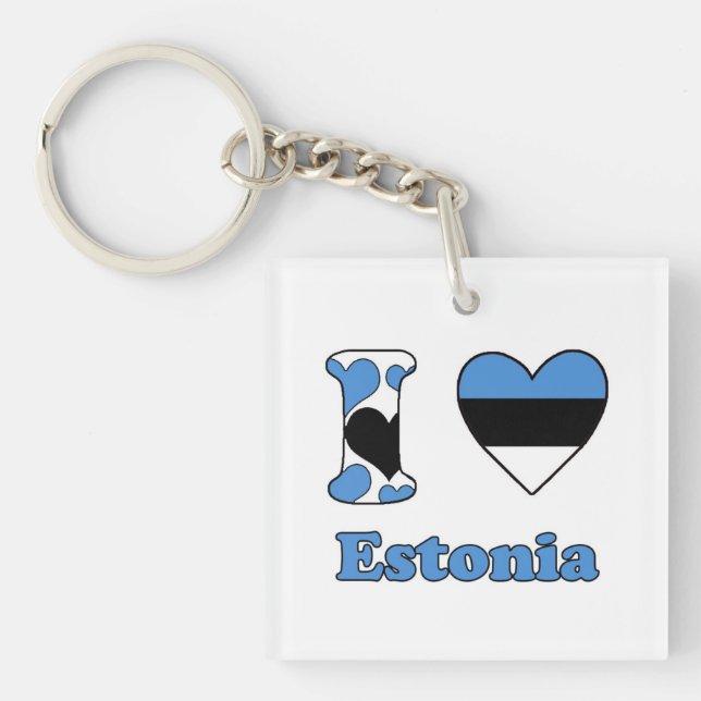 I love Estonia Keychain (Front)