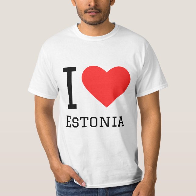 I love estonia square sticker T-Shirt (Front)