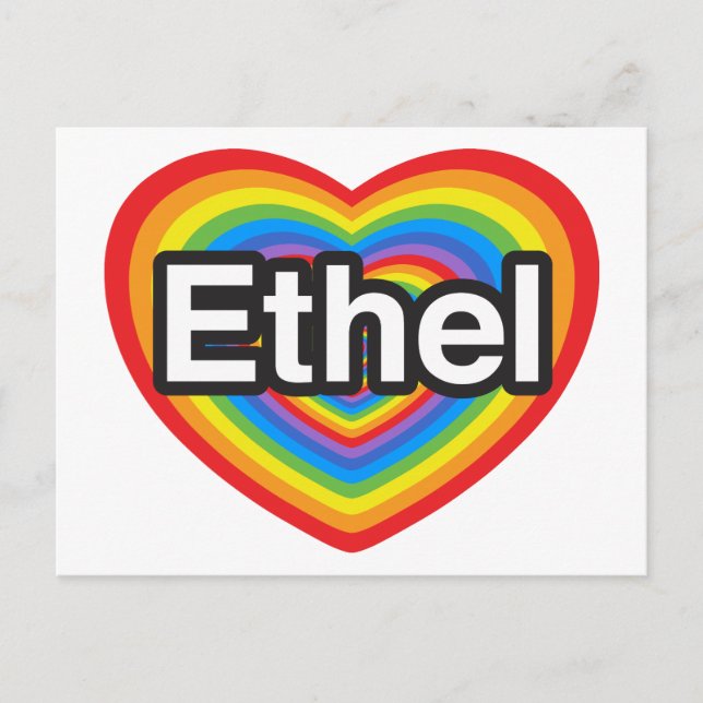 I love Ethel. I love you Ethel. Heart Postcard (Front)