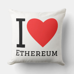 I love ethereum throw pillow