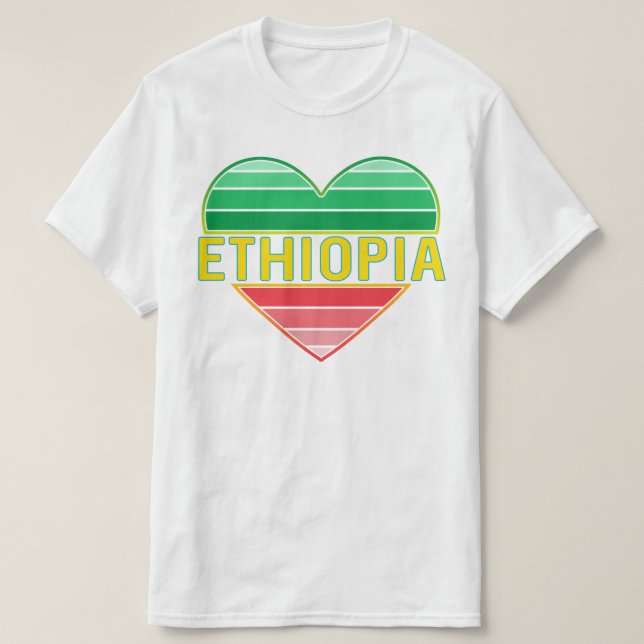 I Love Ethiopia, Ethiopian Heart T-Shirt (Design Front)