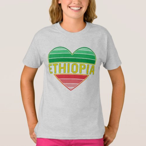 I Love Ethiopia Ethiopian Heart T_Shirt