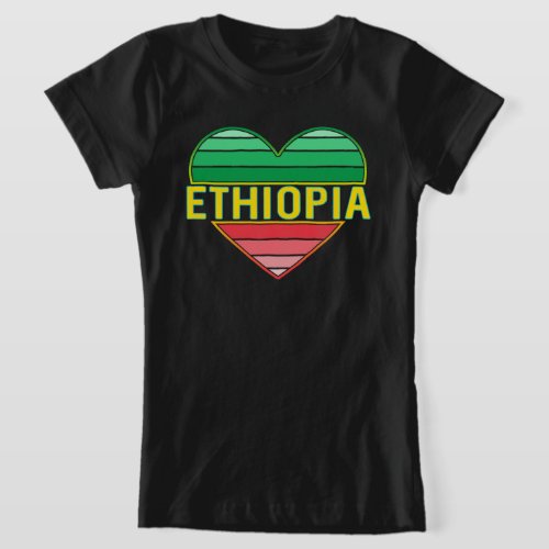 I Love Ethiopia Ethiopian Heart T_Shirt