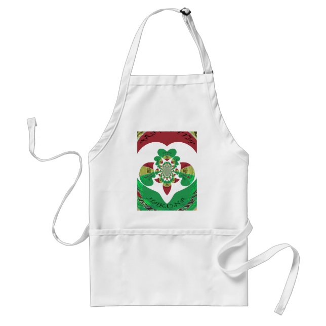 I Love Ethiopia Kaleidoscope – Heartfelt Rasta Art Adult Apron (Front)