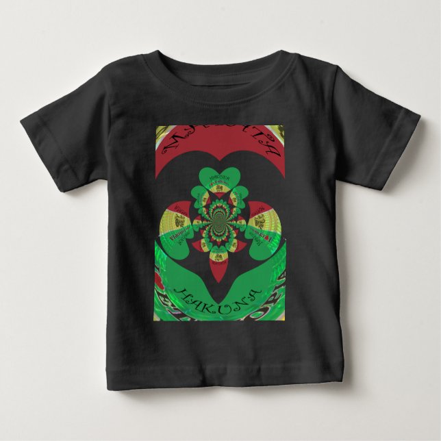 I Love Ethiopia Kaleidoscope – Heartfelt Rasta Art Baby T-Shirt (Front)