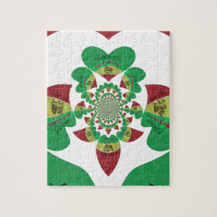 I Love Ethiopia Kaleidoscope – Heartfelt Rasta Art Jigsaw Puzzle