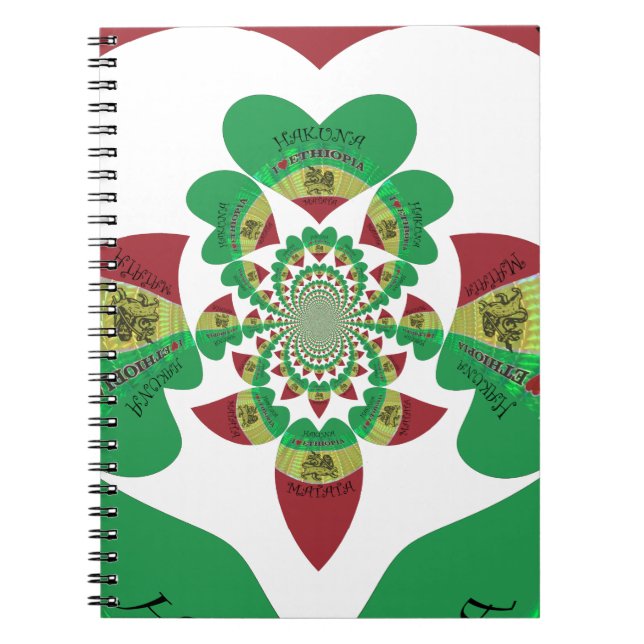 I Love Ethiopia Kaleidoscope – Heartfelt Rasta Art Notebook (Front)