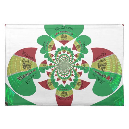 I love Ethiopia Lovely Hearts Colors Cloth Placemat