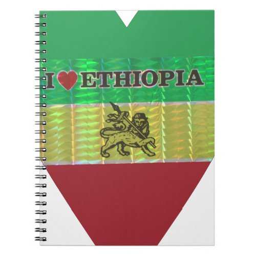 I love Ethiopia Lovely Hearts Colors Notebook
