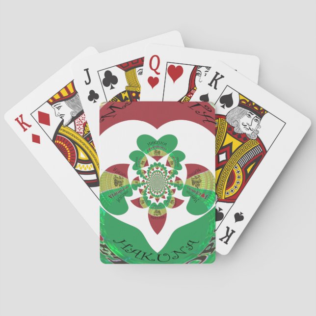 I love Ethiopia Lovely Hearts Colors Poker Cards (Back)