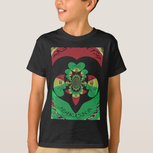 I love Ethiopia Lovely Hearts Colors T_Shirt