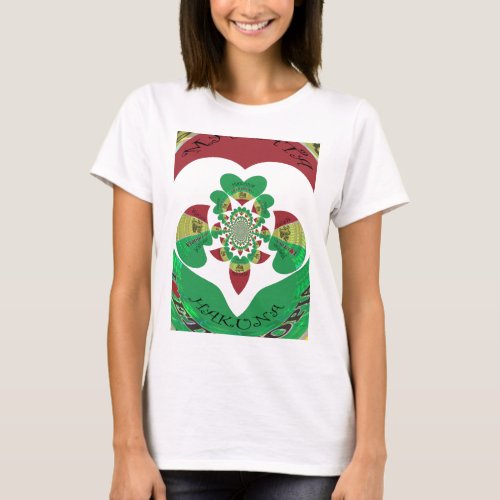 I love Ethiopia Lovely Hearts Colors T_Shirt