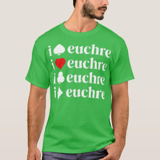 I Love Euchre Shirt Women Card Game Player Mother 
