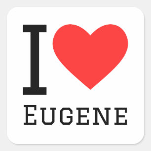I love eugene square sticker