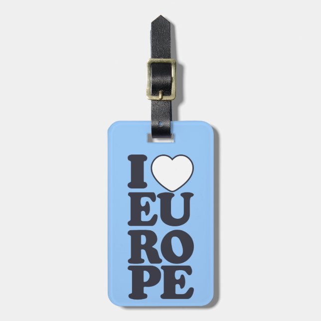 I LOVE EUROPE custom luggage tag (Front Vertical)