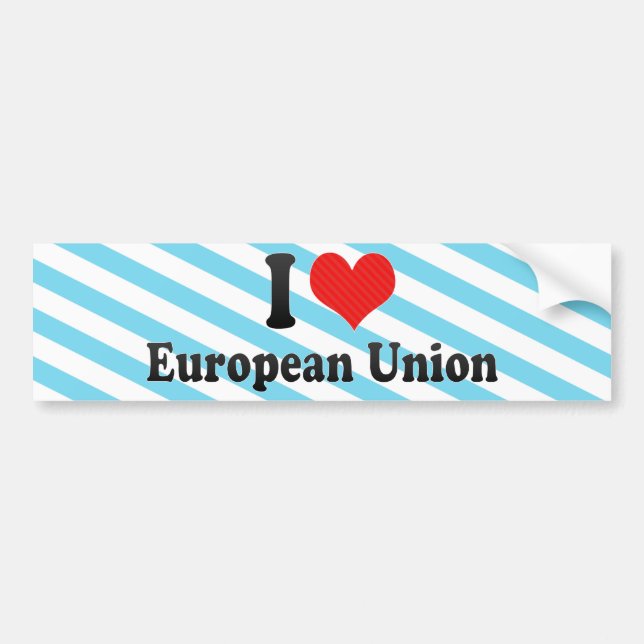 I Love European Union Bumper Sticker (Front)