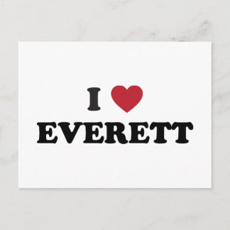 I Love Everett Washington Postcard