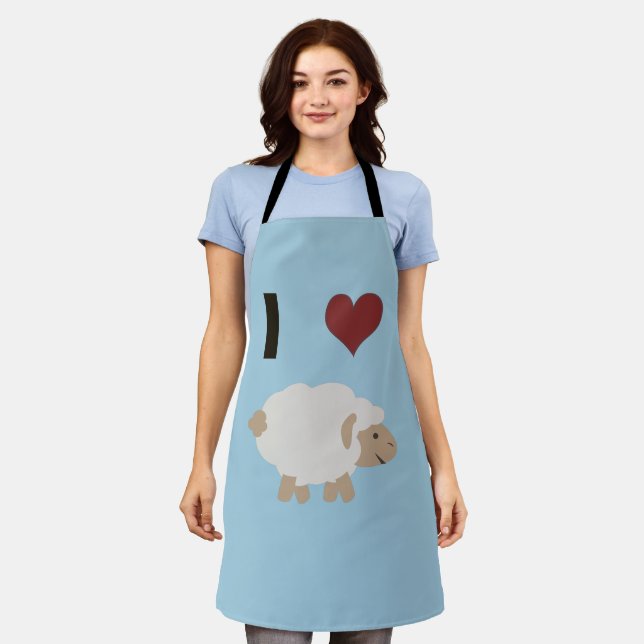 I Love Ewe Apron (Worn)